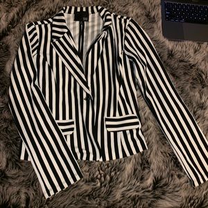 Black & White Striped Blazer